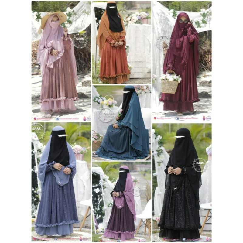 gamis aisyah amatullah set GAAS cantik wedding dress by zahidah
