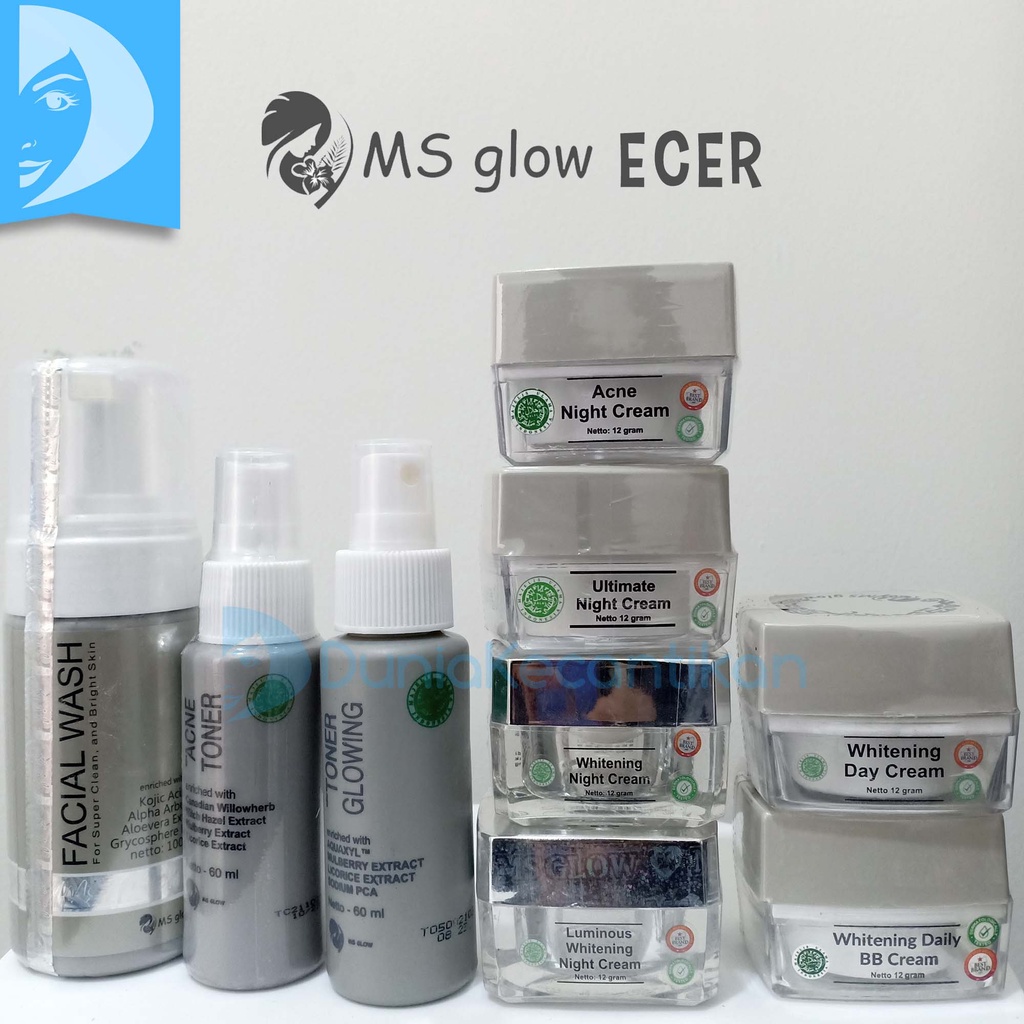 Ms Glow Perawatan Wajah BPOM Night Cream MsGlow Day Cream Krim Siang / Toner Ms Glow / Face Wash Ms Glow Sabun Wajah Original MsGlow