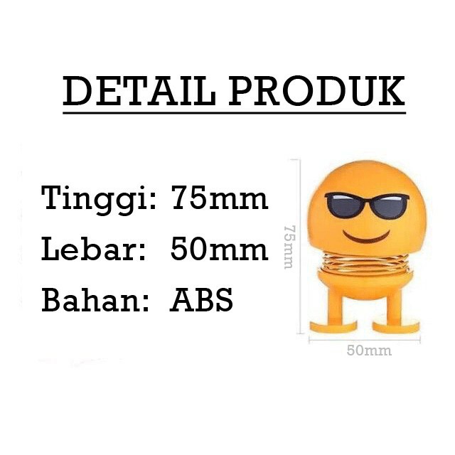 BONEKA PER GOYANG EMOTIKON MAINAN EMOJI LED MOBIL MOTOR AKSESORIS INTERIOR EMOTICON MOBIL