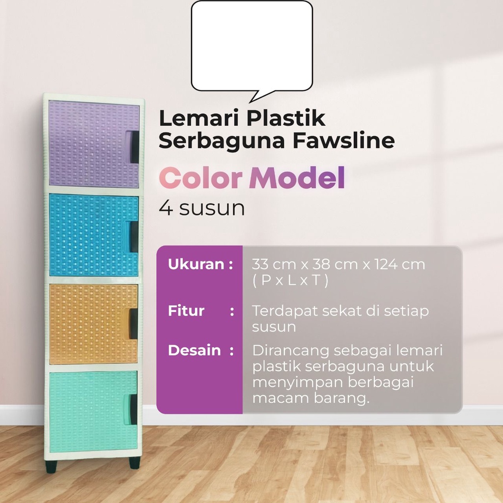 Lemari Plastik susun 3 swing dan susun 4 Fawsline