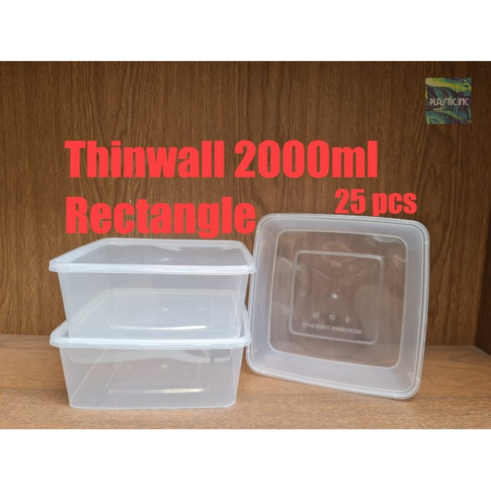 PALING LARIS - THINWALL 2000 ML/BOX KOTAK PLASTIK/KOTAK PLASTIK/THINWALL 2000 ML/BOX