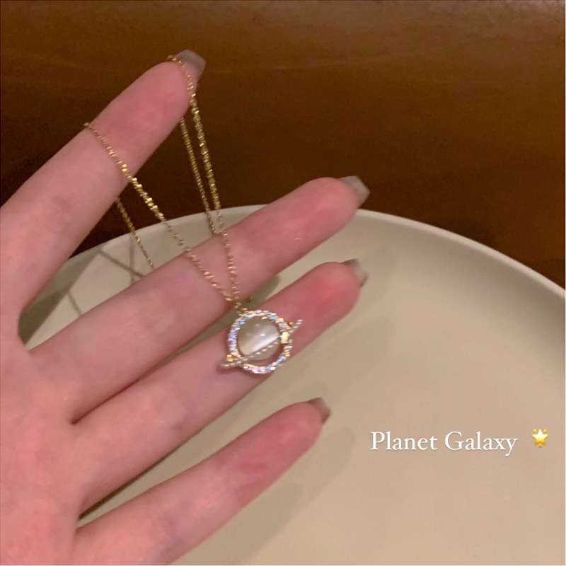 Kalung Rantai Desain Planet Untuk Wanita