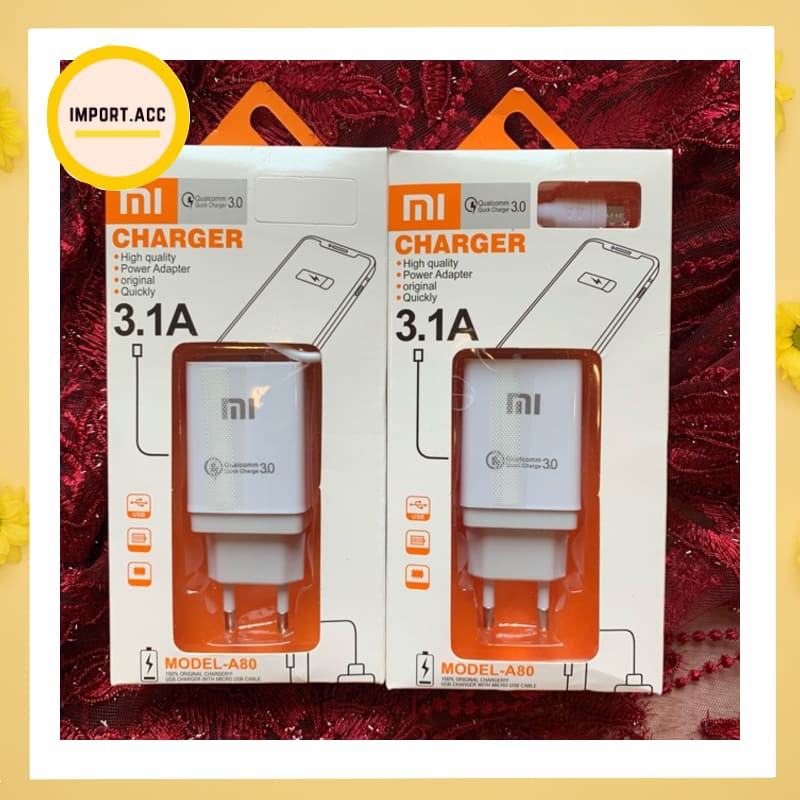 Charger A80 XIAOMI 3A / charger XIAOMI 3.0 qualcomm quick charge