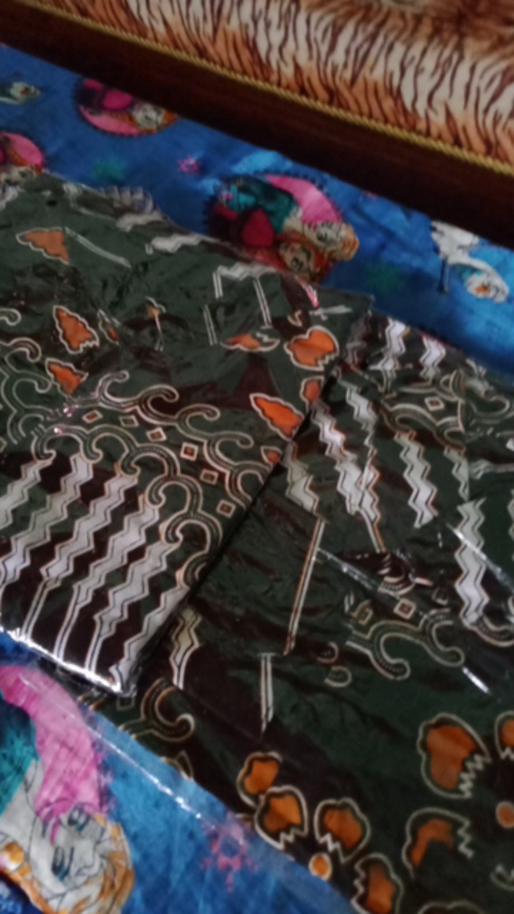 Batik Couple Gamis Maura Couple - Sania Ruffle Batik Couple Ori Ndoro Jowi Dnt Garansi Termurah