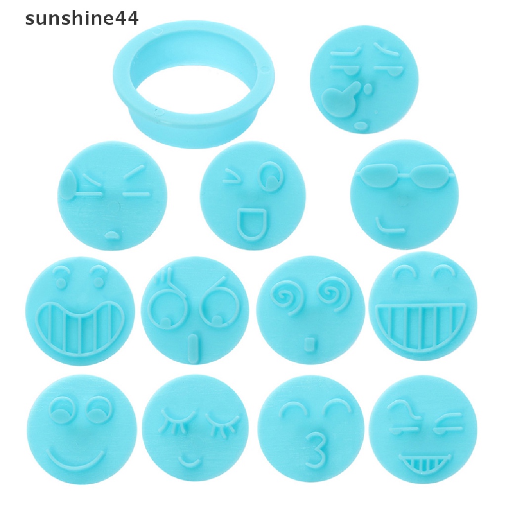 Sunshine 13Pcs Cetakan Adonan Kue Fondant Desain Smiling Face Untuk Dekorasi