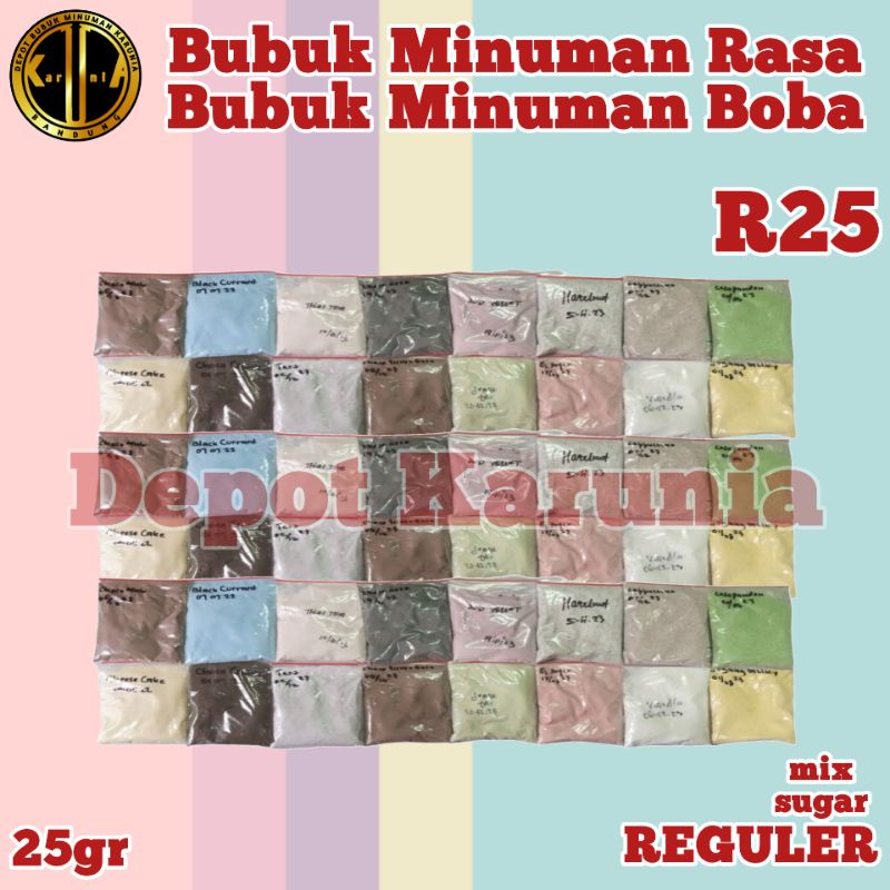 Bubuk Minuman Rasa 25gr Reguler Serbuk Minuman Kekinian Rasa Thai Tea Green Tea