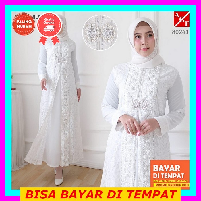 Gamis Pesta Mewah Elegan Busana Muslim Dress Brukat Wanita Dewasa Ibu Ibu Kondangan Gamis Brokat Mus