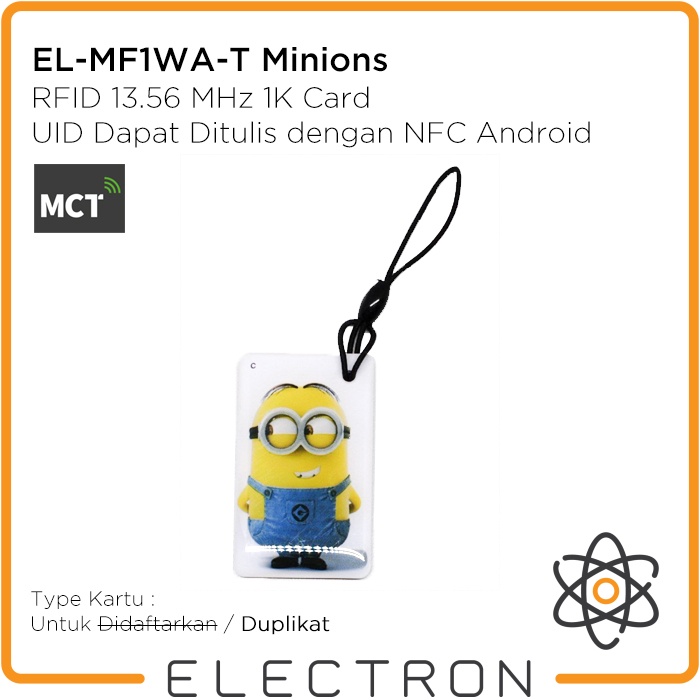 EL-MF1WA-T Minions RFID 13.56MHz Clone NFC  UID Tag Keyfob duplikat Via Android Mifare Classic Tools MCT