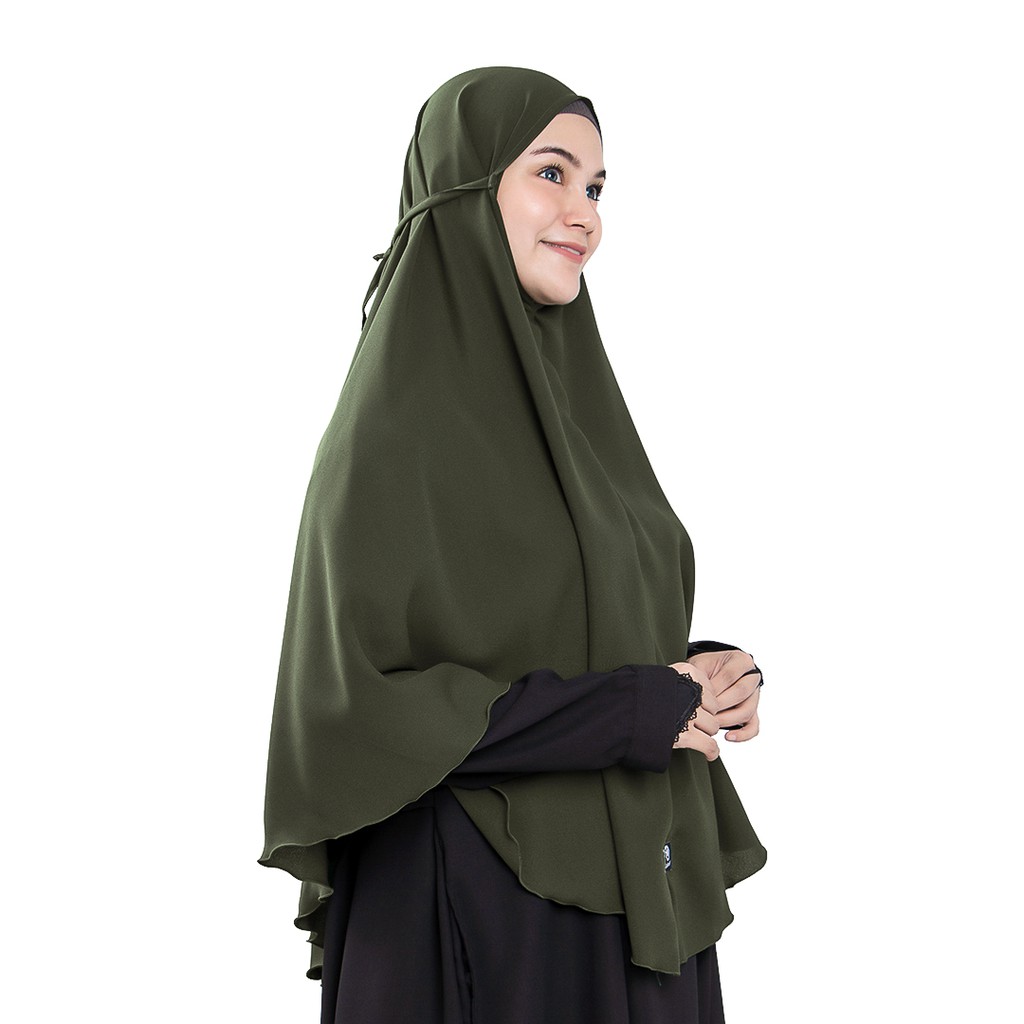 Bajuyuli Jilbab Bergo Maryam Jumbo Syari Polos-HijauArmy