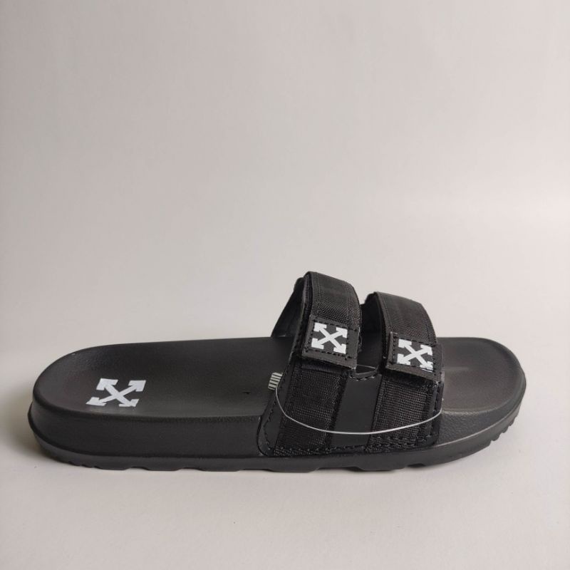 Sandal strap/Velcro off white hitam strap hitam