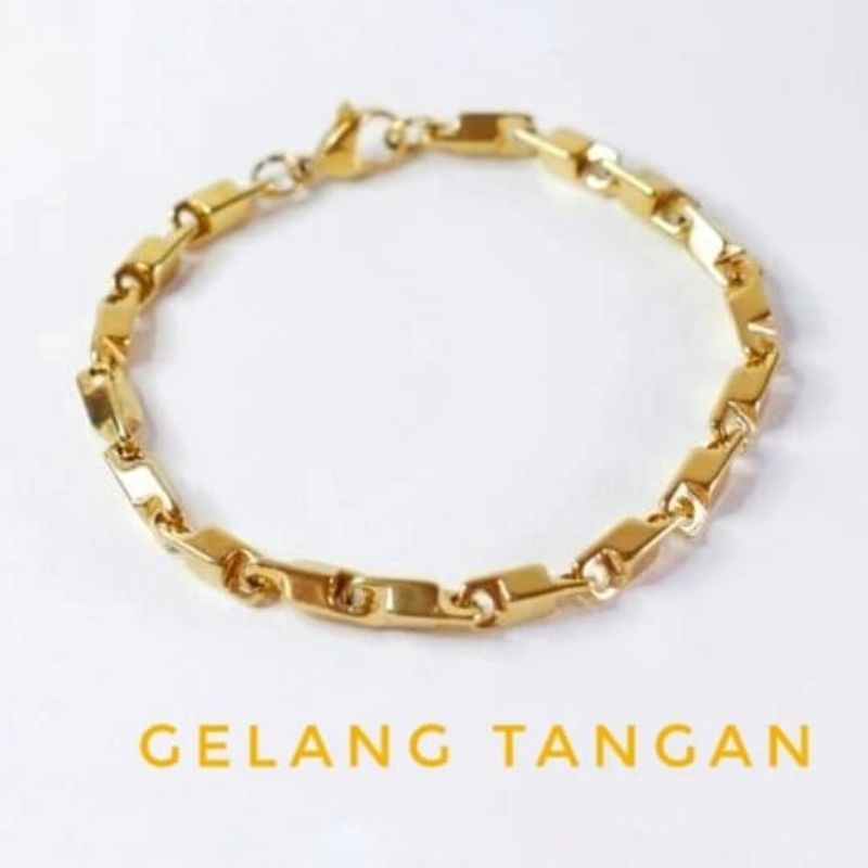 Jual Gelang Titanium Rantai kotak padat sangat keren tidak karatan ...