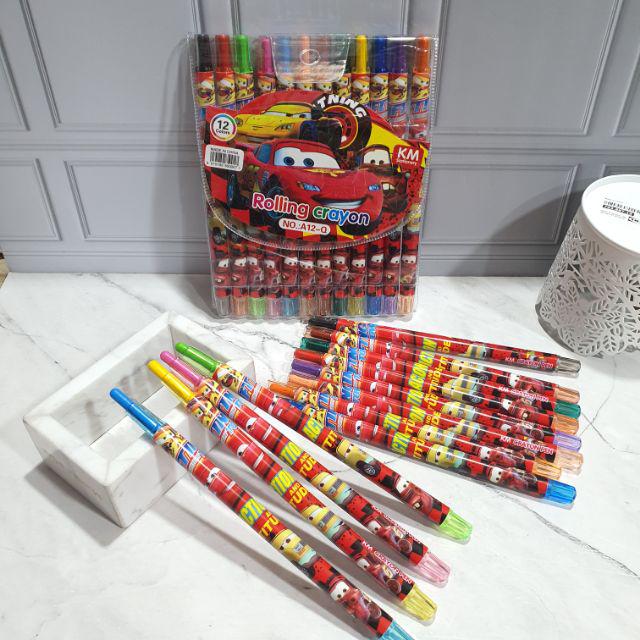 crayon putar panjang 12warna/krayon putar/rolling crayon/twist crayon/oil pastel-Cars