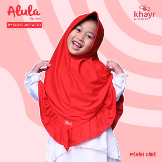 Jilbab Alula Kids Merah Cabe Jilbab Anak Hijab Khayr moswear