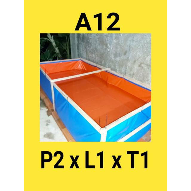 KOLAM TERPAL KOTAK/KOLAM IKAN/KOLAM LELE 2X1X1 A12
