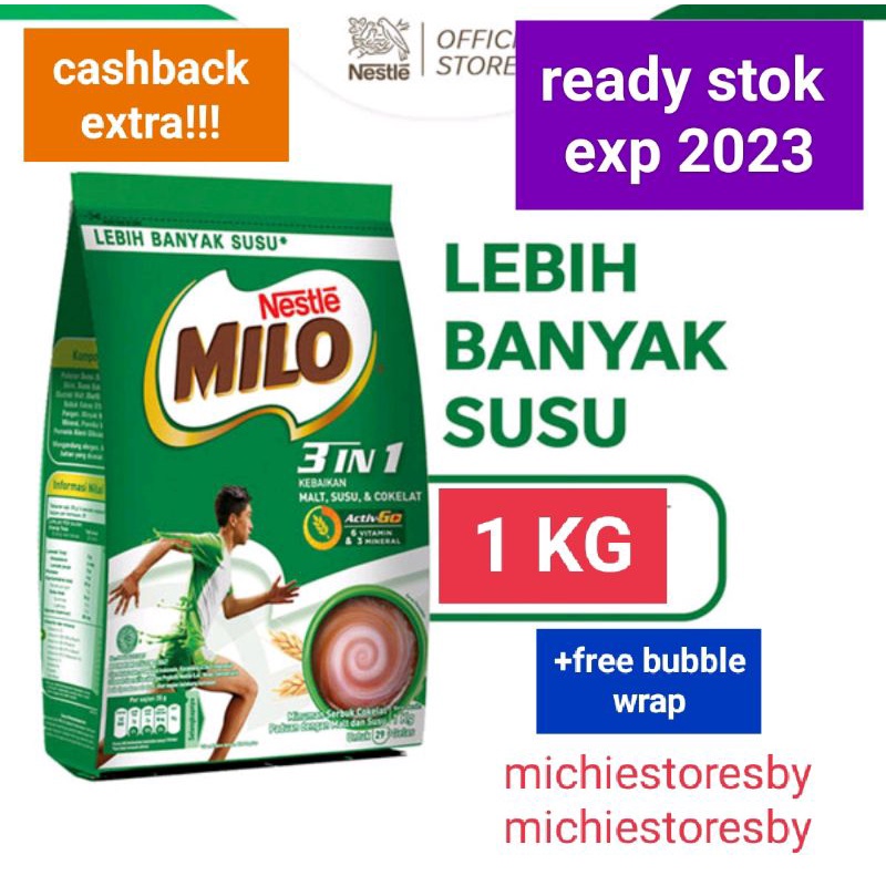 milo active GO 1kg free XTRA 200g