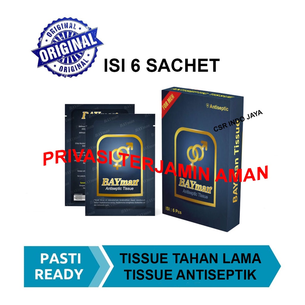 Bayman Tissue Tahan Lama / Tissue Magic Merk Bay Man / Tisu Tahan Lama Isi 6 Sachet