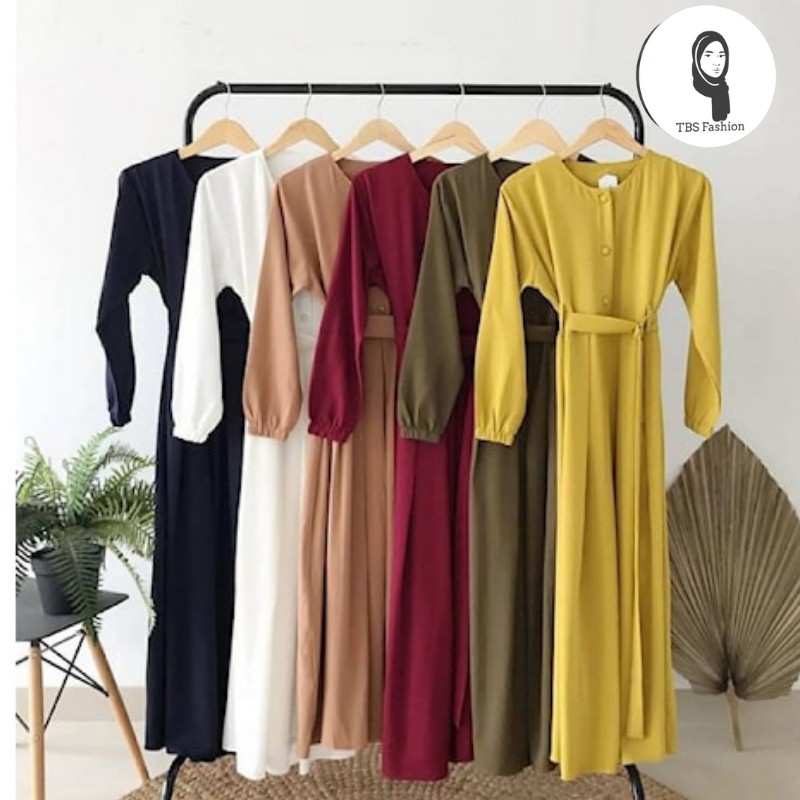 Baju Gamis Atasan Wanita Cewek Remaja Terbaru Bahan Moscrepe Adem Halus Model Modern Berkualitas Premium Quality Casual Acara Formal Kondangan Lebaran 2022 Bisa COD-7