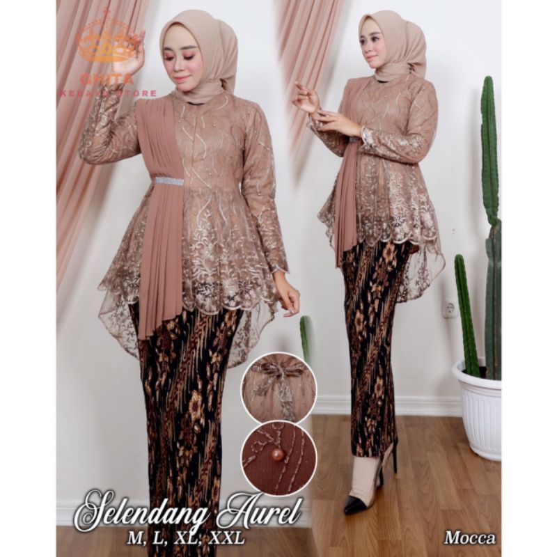 (NEW) KEBAYA AUREL SELENDANG ~ KEBAYA SELENDANG PESTA ~ KEBAYA SELENDANG WISUDA ~ KEBAYA SELENDANG M