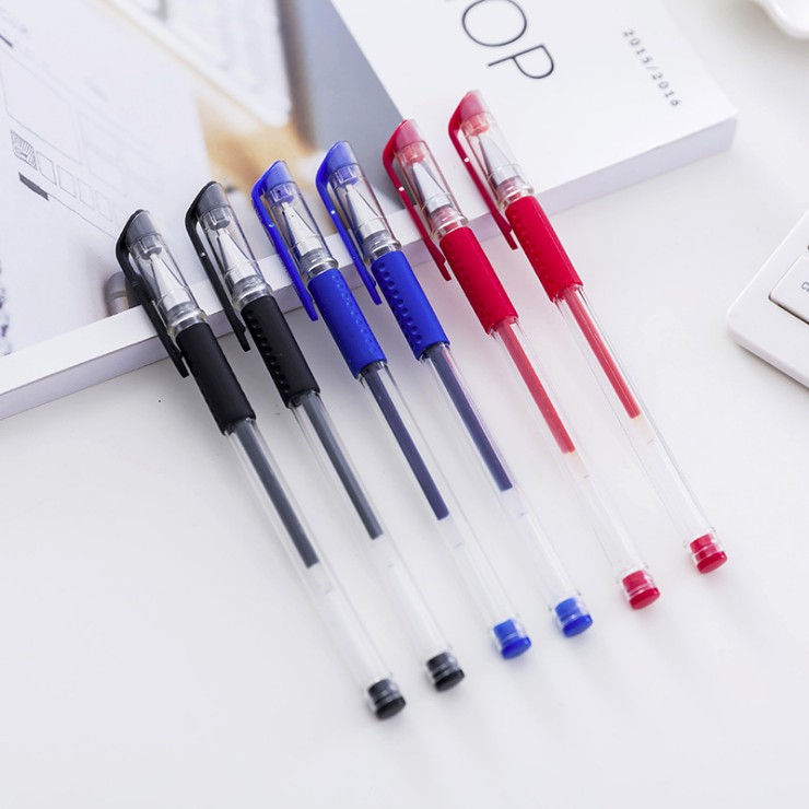 Pulpen Warna Hitam Biru Merah  Gel 0.5 mm