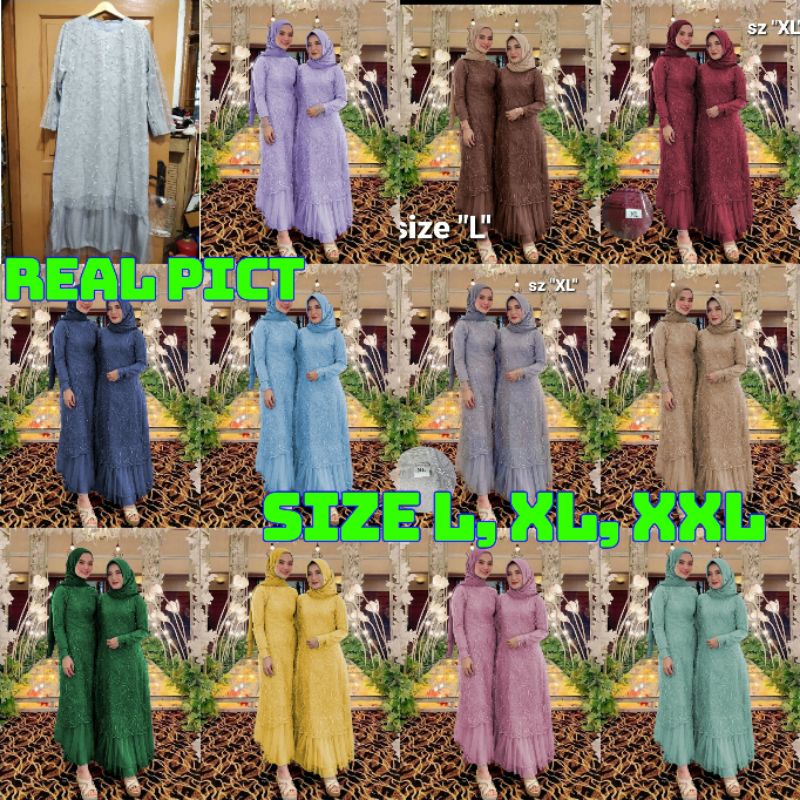 GERALDINE RUBY MAXY SIZE  SIZE L XL XXL JUMBO BAJU PESTA MUSLIM MURAH KEKINIAN GAMIS TR