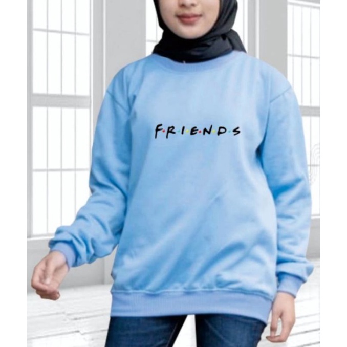 Blouse wanita / Kaos Lengan Panjang / Atasan Wanita / Kaos Sweatshirt / Atasan Wanita Lengan Panjang / Atasan Babyterry / ZACKYANG-BIRU