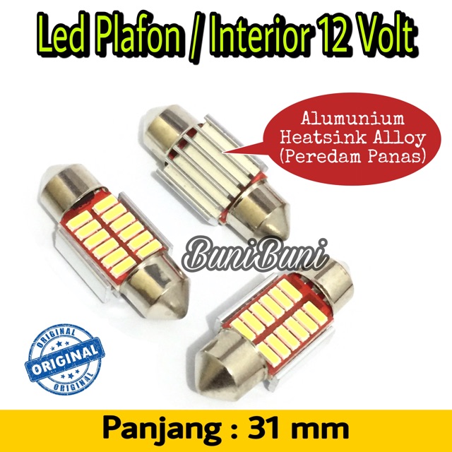 Bohlam Lampu Led Plafon Untuk Kabin Interior Mobil 31 mm Super Terang