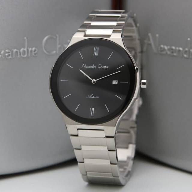 JAM TANGAN PRIA ALEXANDRE CHRISTIE AC 8612 SILVER BLACK ORIGINAL GARANSI RESMI 1 TAHUN