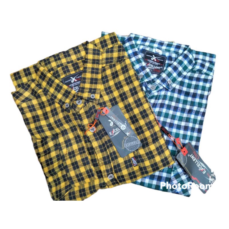 kemeja flanel pria kualitas premium lengan panjang unisex~EXCELLENT