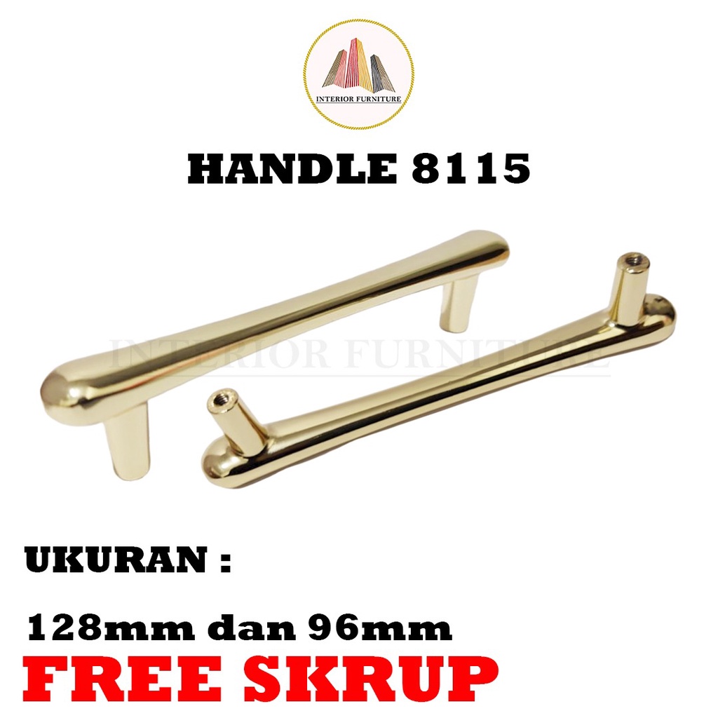 Handle Gold Hitam Handle Emas Hitam Tarikan Laci Minimalis Gagang Pintu Lemari 8103 96 mm &amp; 128 MM.