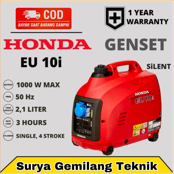 Genset Silent Honda Eu10i Generator Bensin Honda 1000Watt EU 10i terlaris