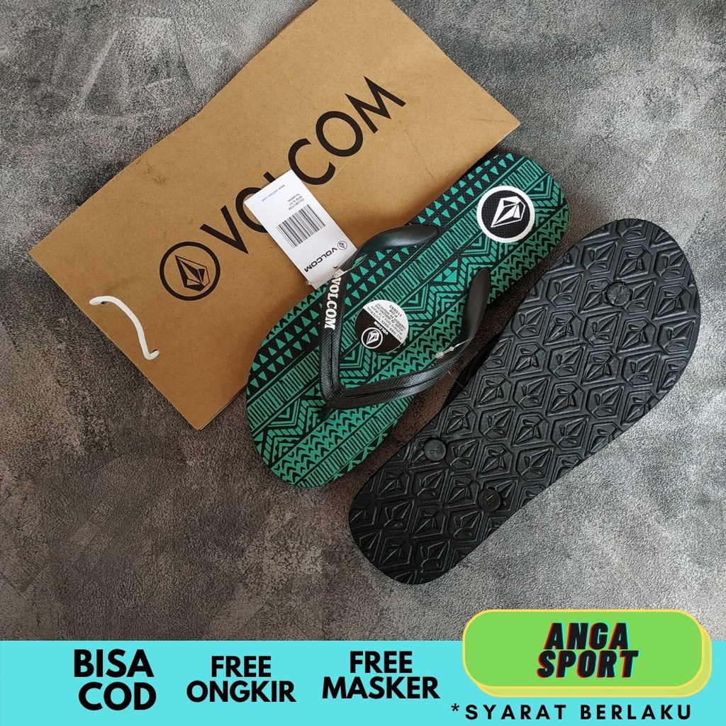 SANDAL JEPIT PRIA VOLCOM SENDAL KASUAL DISTRO COWOK MOTIF SURFING SANTAI