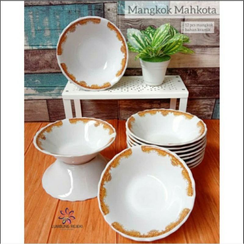 mangkok keramik mahkota mangkuk soup 7inch satuan
