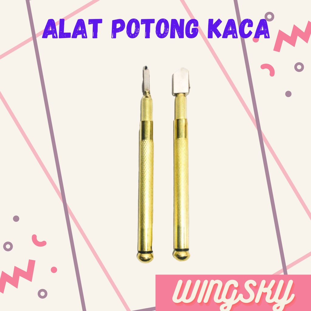 Pisau Cutter Potong Kaca Gagang Besi Oil Cutter Pemotong Kaca