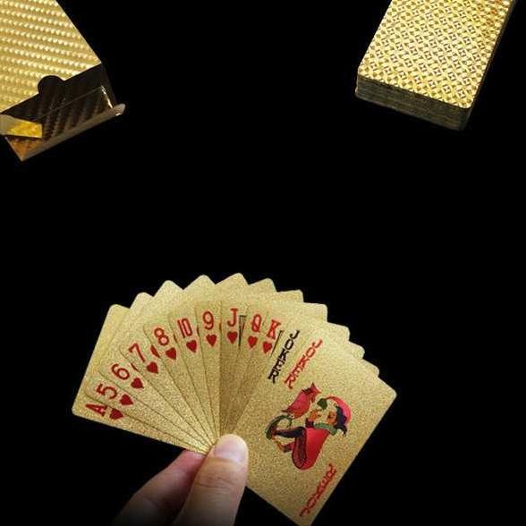 ✭ Kartu Remi Artistik Unik Poker Gold Foil - Golden Playing Card Set ☎