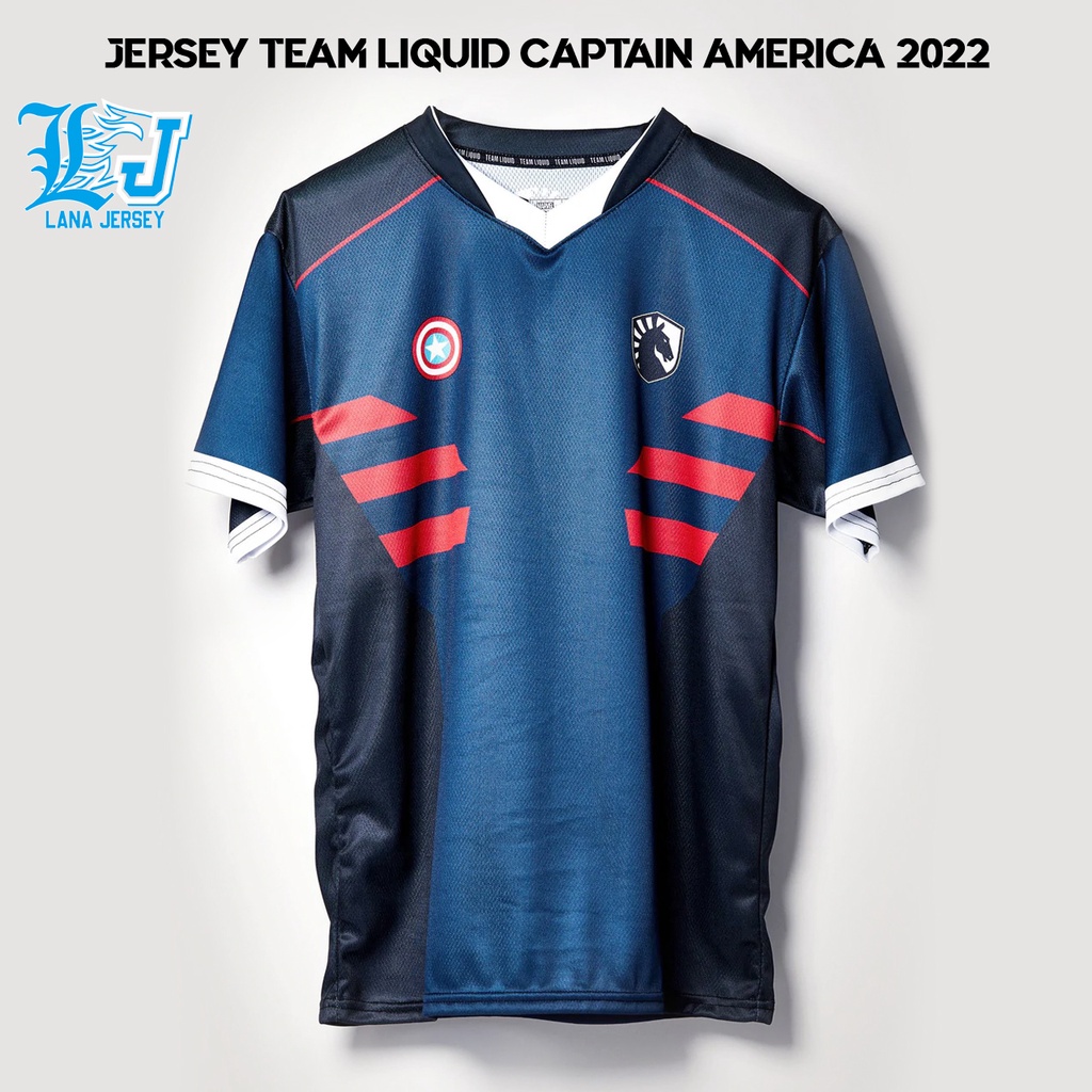 JERSEY TEAM LIQUID X CAPTAIN AMERICA 2022 GAME DOTA 2 WILDRIFT LOL (FREE REQUEST NICKNAME)