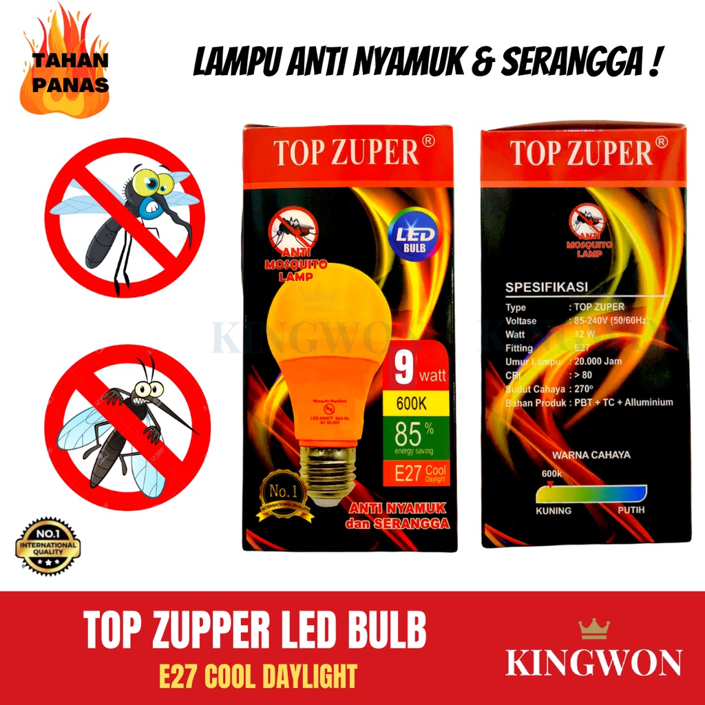 LAMPU NYAMUK LED ANTI NYAMUK SERANGGA MOSQUITO KILLER E27 TOP ZUPPER