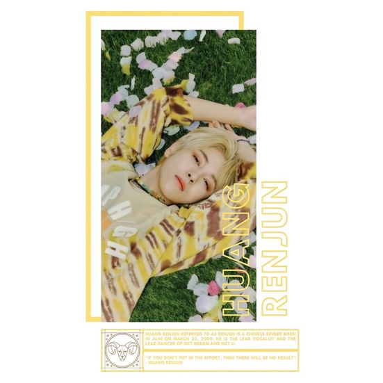 Baju Varian Tulisan dan Bergambar Bio NCT Huang Renjun