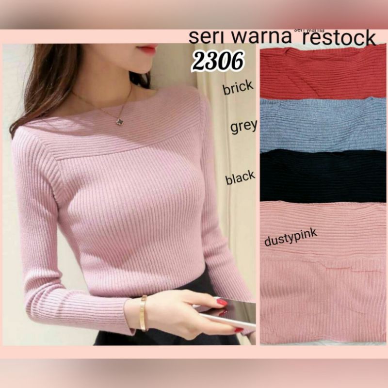 Kaos Rajut Import polos lengan panjang K11 2306 Baju Kaos Rajut Import polos lengan panjang K11 2306 Baju