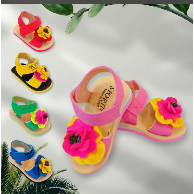 Arkn023 SandaL Anak Baby Bunga Slip-on terbaru 2022