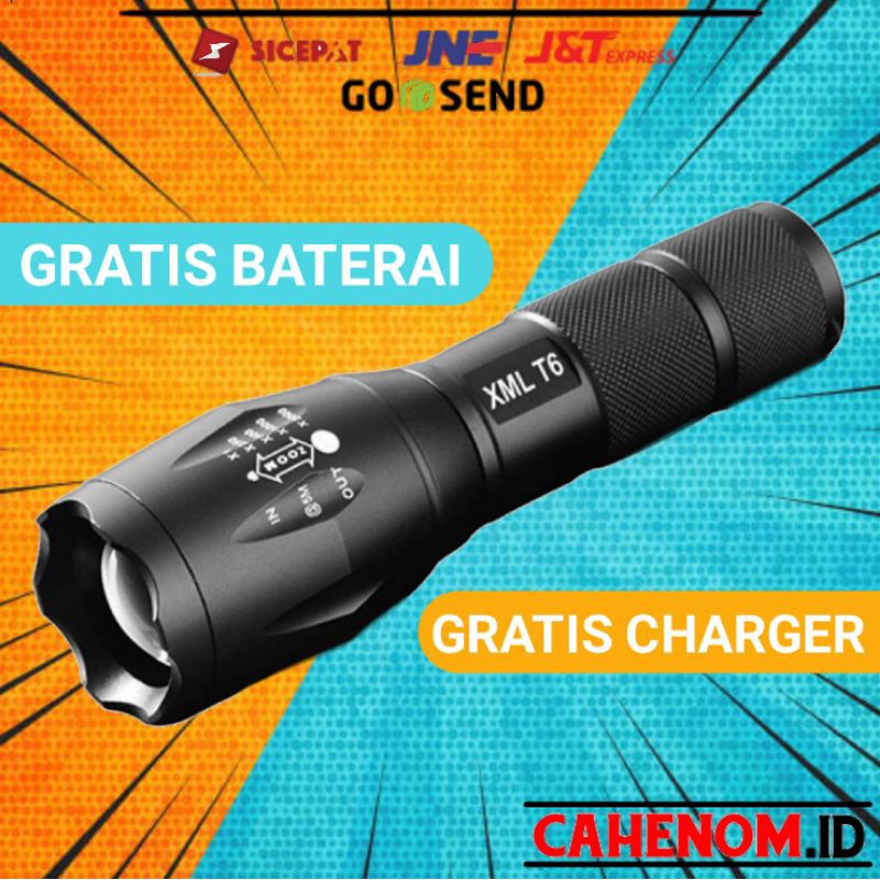 Senter LED Super Terang Jarak Jauh 500 Meter