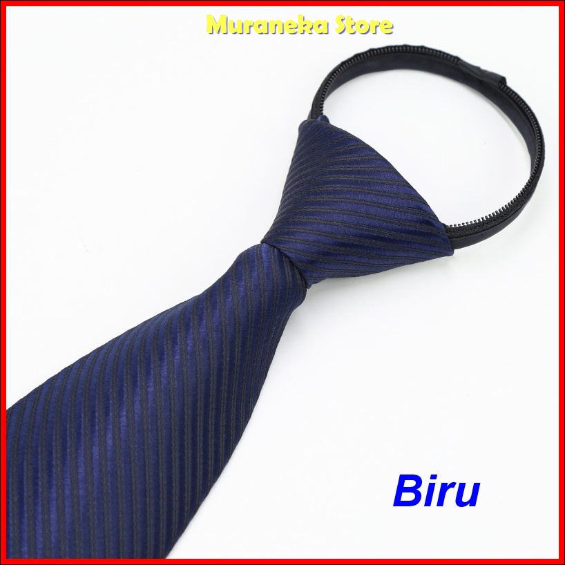 Dasi Pria Instan Resleting Garis Salur Instant Langsung Siap Pakai Jadi Otomatis Hitam Zipper Formal Merah Warna Biru SIlver tie Necktie Praktis Velcro Remaja Polos Wisuda Seragam Kerja Kantor Pengantin Set Resmi Mewah Simpel Slim Wedding Premium Inch cm