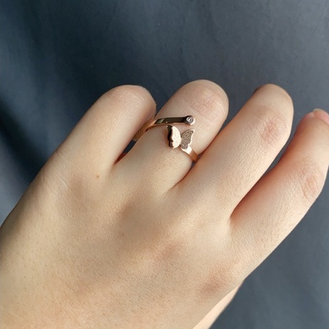 Cincin Titanium Kupu Kupu Korea Wanita CK033 rose gold unik simple cocok untuk hadiah pesta