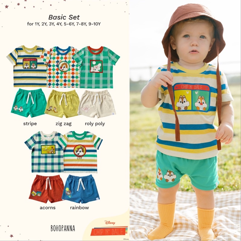 Bohopanna Basic Set Disney 1-10thn / Setelan Anak Chip n Dale