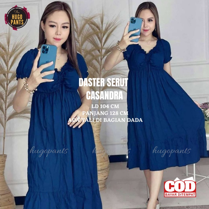 Daster Serut Dada Casandra Bali Kekinian Bahan Rayon Polos Wanita Remaja-1