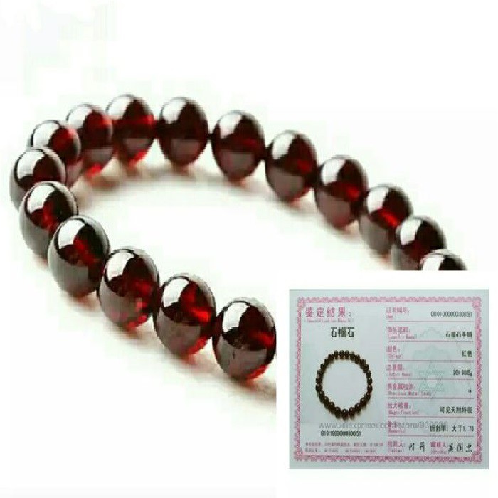 [Bayar di Tempat] Gelang Pria Wanita Batu Garnet Grade AAA