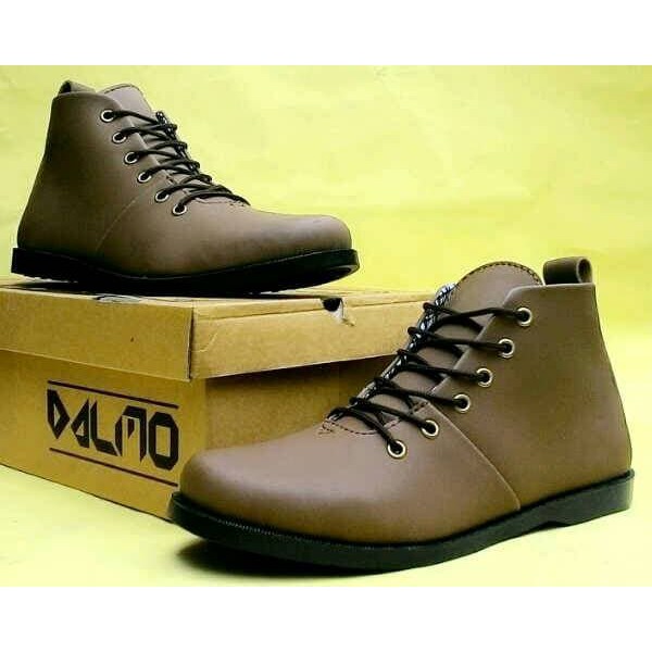 Sepatu boot dalmo brodo original hand made brown sol black sepatu cewek murah boots cewek murah
