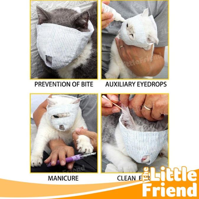 Muzzle Masker Mata Penutup Mulut Moncong Kucing Anti Gigit dan Cakar