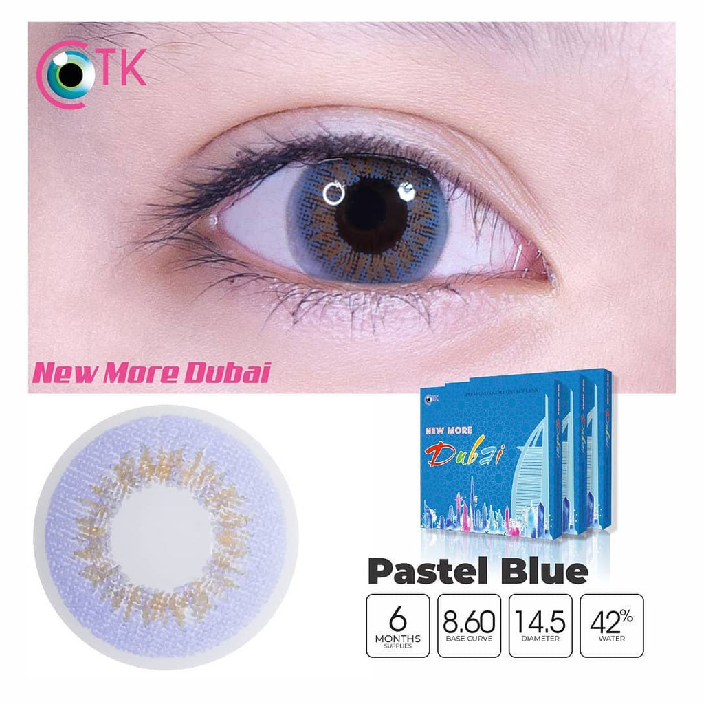Softlens New More Dubai DIA 14.50mm NORMAL / Soflens Softlens CTK Lensa Kontak-NMD Pastel blue