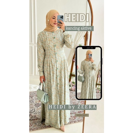 Daster Arab Zeera HEIDI Maxi Dress Gamis Rayon Motif Terkini