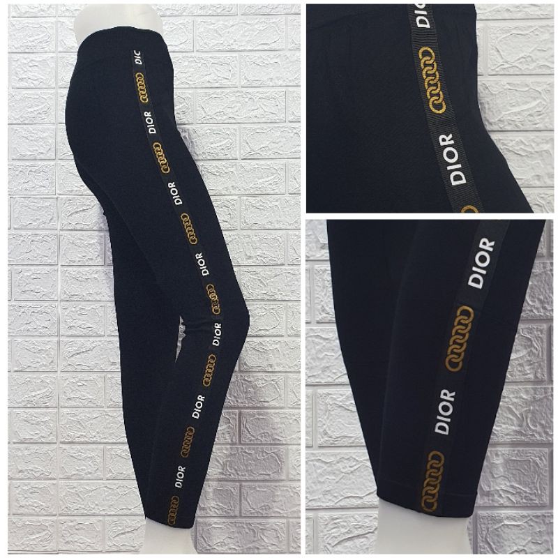Legging import list brand/Legging premium/ Legging hitam motif list / Leging senam / Leging gowes